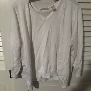 White V-Neck Sweater set